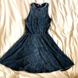 H&M Black/grey acid wash skater dress